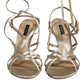 Dolce & Gabbana Beige Leather Stiletto Heels Sandals Shoes