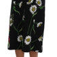 Dolce & Gabbana Black Embellished Daisy Brocade Skirt