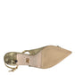 Dolce & Gabbana Gold Crystal Pumps Heels Slingbacks Shoes