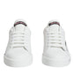 Dolce & Gabbana White Pink Portofino Low Top Sneakers Shoes