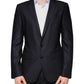 Dolce & Gabbana Dark Blue Wool Single Breasted Dress Coat Blazer