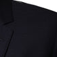 Dolce & Gabbana Dark Blue Wool Single Breasted Dress Coat Blazer