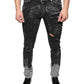 Dolce & Gabbana Black Embellished Cotton Skinny Denim Jeans