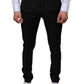 Dolce & Gabbana Black Wool Skinny Dress Formal Pants