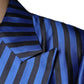Dolce & Gabbana Metallic Blue Stripes Formal 3 Piece Suit