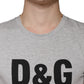 Dolce & Gabbana Gray Logo Print Crewneck Short Sleeve T-shirt