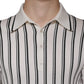 Dolce & Gabbana White Black Stripe Polo Short Sleeve T-shirt