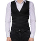 Dolce & Gabbana Black Wool Waistcoat Dress Formal Vest