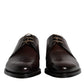 Dolce & Gabbana Brown Leather Lace Up Men Derby Formal Shoes