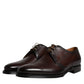 Dolce & Gabbana Brown Leather Lace Up Men Derby Formal Shoes