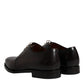 Dolce & Gabbana Brown Leather Lace Up Men Derby Formal Shoes