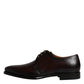 Dolce & Gabbana Brown Leather Lace Up Men Derby Formal Shoes