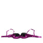 Dolce & Gabbana Purple Silk Underwired Balconette Bra Underwear