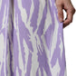 MSGM White Purple Patterned Viscose Short Sleeves Maxi Dress
