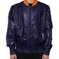 Dolce & Gabbana Blue Cotton Stretch Full Zip Bomber Jacket