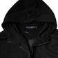 Dolce & Gabbana Black Cotton Full Zip Hooded Bomber Jacket