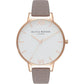 Olivia Burton Gray Artificial Leather Dress Watch
