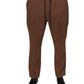 Dolce & Gabbana Brown Stripes Skinny Men Dress Pants