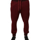 Dolce & Gabbana Dark Red Cotton Men Jogger Sweatpants Pants