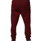 Dolce & Gabbana Dark Red Cotton Men Jogger Sweatpants Pants