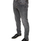 Dolce & Gabbana Dark Gray Cotton Stretch Skinny Denim Jeans