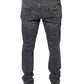 Dolce & Gabbana Dark Gray Tattered Cotton Skinny Denim Jeans
