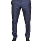 Dolce & Gabbana Blue Polyester Formal Tuxedo Pants