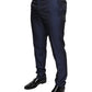 Dolce & Gabbana Blue Polyester Formal Tuxedo Pants