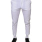 Dolce & Gabbana White Cotton Skinny Dress Pants