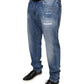 Dolce & Gabbana Blue Washed Cotton Stretch Men Denim Jeans
