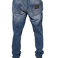 Dolce & Gabbana Blue Washed Cotton Stretch Men Denim Jeans