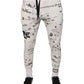 Dolce & Gabbana White Printed Cotton Jogger Sweatpants Pants
