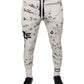 Dolce & Gabbana White Printed Cotton Jogger Sweatpants Pants
