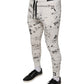 Dolce & Gabbana White Printed Cotton Jogger Sweatpants Pants