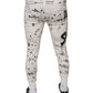 Dolce & Gabbana White Printed Cotton Jogger Sweatpants Pants