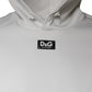 Dolce & Gabbana White D&G Logo Hooded Men Sweatshirt Sweater