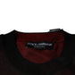Dolce & Gabbana Maroon Polyester Crew Neck Pullover Sweater