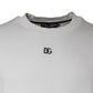 Dolce & Gabbana White Logo Cotton Crew Neck Pullover Sweater