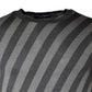 Dolce & Gabbana Gray Stripes Long Sleeve Round Neck Pullover Sweater