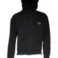 Dolce & Gabbana Black Logo Plaque Hooded Full Zip Sweater