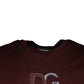 Dolce & Gabbana Maroon DG Logo Cotton Crew Neck T-shirt