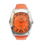Chronotech Orange Leather Dress Watch