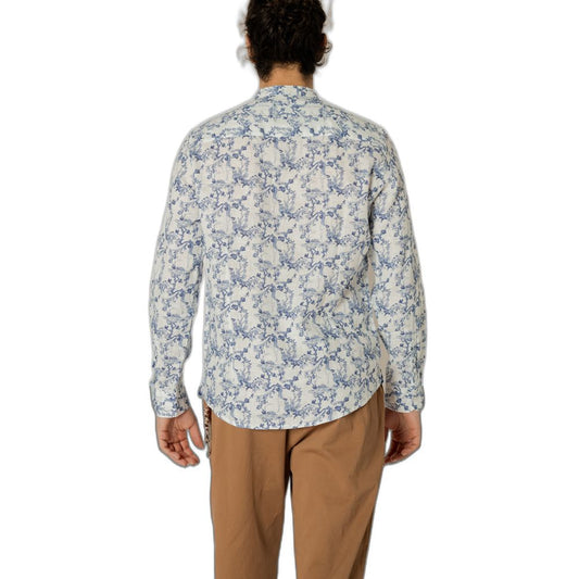Gianni Lupo Blue Linen Shirt
