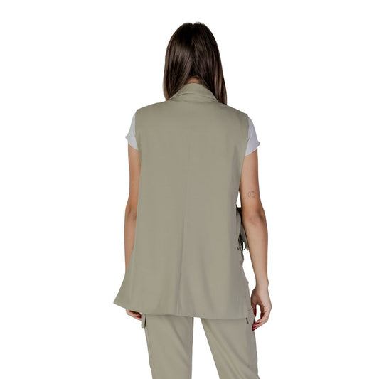 B.Young Green Polyester Waistcoat