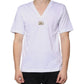 Dolce & Gabbana White Logo Cotton Vneck Short Sleeve T-shirt