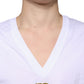 Dolce & Gabbana White Logo Cotton Vneck Short Sleeve T-shirt
