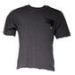 Dolce & Gabbana Gray Logo Patch Cotton Crew Neck T-shirt
