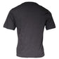 Dolce & Gabbana Gray Logo Patch Cotton Crew Neck T-shirt