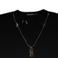 Dolce & Gabbana Black Cotton Necklace Embellished T-shirt