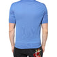 Dolce & Gabbana Blue Cashmere Short Sleeves Men Polo T-shirt